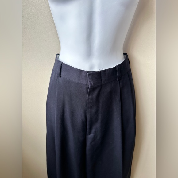 Slates Wool Blend Trousers, Navy Pleated Pants, Size 30x29 – Pre-Loved - Picture 2 of 4